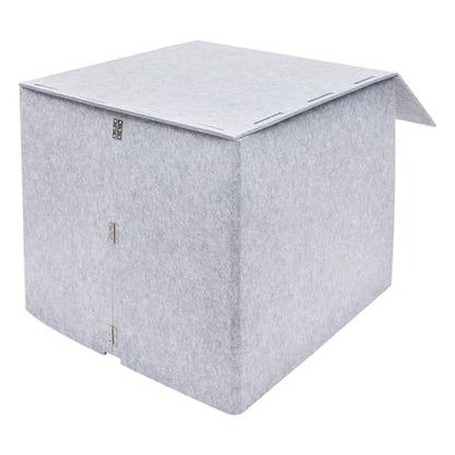 Desktop Soundproof Cover, 80x80cm Portable Vocal Isolation Booth with Acoustic Foam, Microphone Isolation Booth Cube, Noise Reducing Shield for Microphone, Streaming, and Office Privacy (Gray) - color: Gray