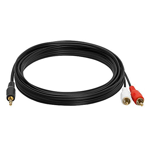 C&E 3.5mm Stereo Male to Dual RCA Male (Right and Left) RCA Audio Cable, 50 Foot - size: 50 Foot, style: Single Pack