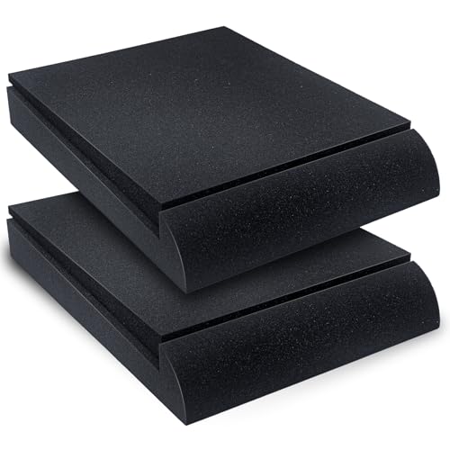 Liquid Stands Studio Monitor Sound Isolation Pads for Speakers 6"-8" High-Density Speaker Foam Pads that Prevents Vibrations Angled Speakers Riser - Acoustic Speaker Isolation Pad for Floor, Desktop - size: Large