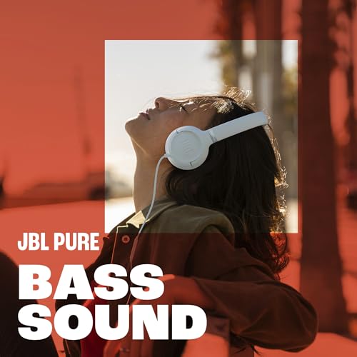 JBL Tune 530C - Wired On-Ear Headphones - White | JBL Pure Bass Sound, Hi-Res Audio, Wide compatibility, 3-button remote with microphone, Easy EQ presets - color: White