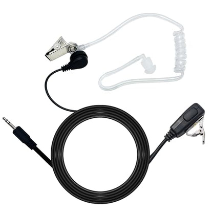 1-Pin Covert Earpiece for Cobra Radios, Security & Pro Use 2-Pack | Clear Acoustic Tube Headset with PTT Mic, Hands-Free, Noise-Isolating, Ideal for Security, Retail and Noisy Events