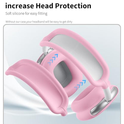Maxjoy for AirPods Max Case, Soft Silicone Ear Cups Cover/Ear Pad Case Cover/Headband for AirPods Max Headphones, Anti-Scratch Accessories Protective, Pink1 - color: Deep Pink