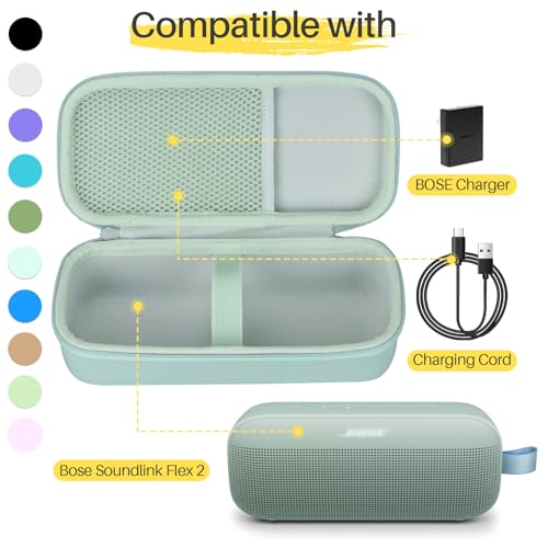Lebakort Hard Case Compatible with Bose SoundLink Flex 2nd Gen/Bose SoundLink Flex Portable Speaker, Alpine Sage Case - color: Alpine Sage Case
