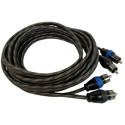 Sky High Car Audio 2 Channel Twisted 12 ft RCA Cables Coated 12' OFC - size: 12 Feet