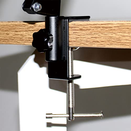 Replacement Heavy Duty C Clamp for 1/2” Base Magnifying Lamp,Desk Lamp,Swing Arm Lamp,Phone I pad Mount,Tablet Mic Holder,Table Mount Clamp for Microphone Stand Mic Boom Arm (Metal Black) - color: Metal Black