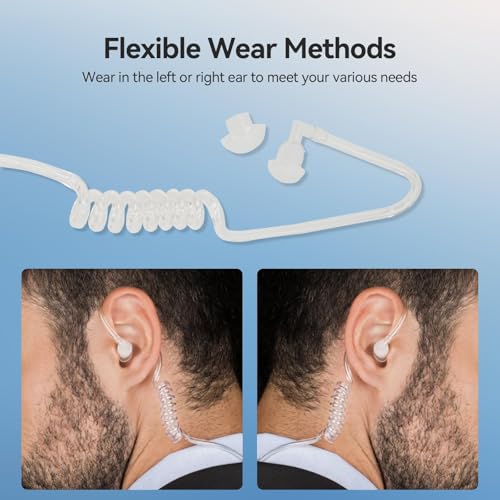 Retevis AI Active Noise Cancellation Walkie Talkie Earpiece, Rechargeable | for RT22/RT21/RT68, Compatible with Pxton, Baofeng, Kenwood Walkie Talkie, Walkie Talkie Earpiece with Mic, Concerts(1 Pack) - style: Noise Reduction and 300mAh battery