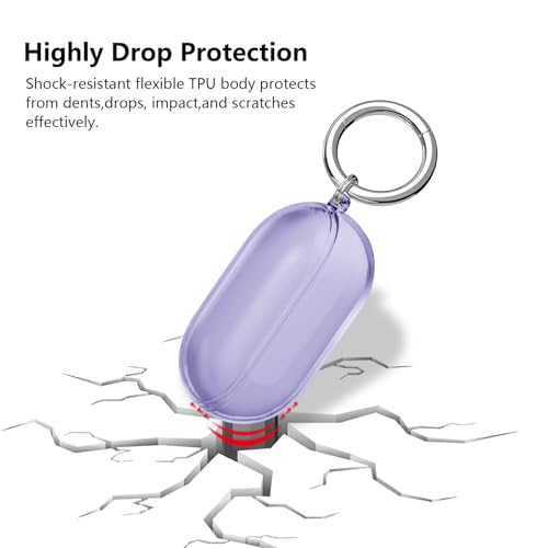 Aircawin for Beats Solo Buds Case Clear,TPU for Beats Solo Buds Cover 2024 | Shockproof Full Protective Soft Transparent TPU Cover for Beats Solo Earbuds with Keychain and Cleaning Pen-Violet - color: Light Purple