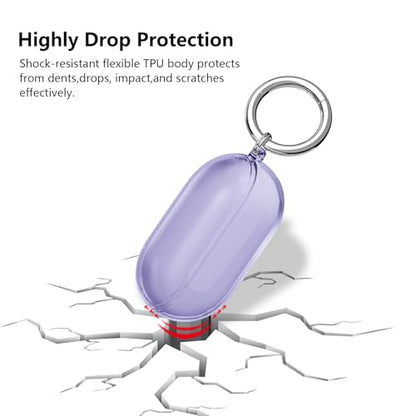 Aircawin for Beats Solo Buds Case Clear,TPU for Beats Solo Buds Cover 2024 | Shockproof Full Protective Soft Transparent TPU Cover for Beats Solo Earbuds with Keychain and Cleaning Pen-Violet - color: Light Purple