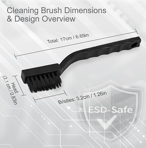 Anti-Static ESD Cleaning Brush Kit with a Zipper Pouch for Storage - Keyboard, Circuit Boards, Electronic Devices Tool Set - 10 PCS