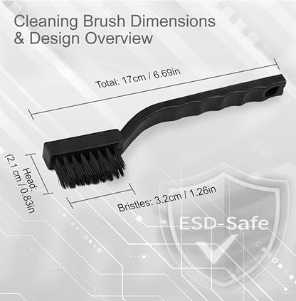Anti-Static ESD Cleaning Brush Kit with a Zipper Pouch for Storage - Keyboard, Circuit Boards, Electronic Devices Tool Set - 10 PCS