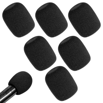 Microphone Cover, 6PCS Foam Mic Covers Black Microphone Windscreen Pop Filter Covers Microphones Accessories for Most Standard Handheld Microphones