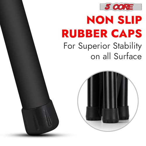 5 Core Speaker Stand Universal Mount Steel Construction 132 Lbs Capcity Stable Tripod w/Adjustable Height 72” w 35mm Compatible Insert Metal Safety Pin Black