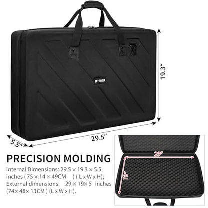 Lightweight Molded EVA Storage Case Fits for Pioneer DDJ RX2 RX3, 29.5 X 19.3 X 5.5 Inch Black - size: DDJ-RX2/RX3