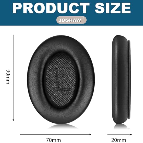 Headphones Replacement Ear Pads, Protein Leather earpad Cushions for Bose QuietComfort QC35 Headphones, Replacement Earpads, Softer Memory Foam - Black - color: Black