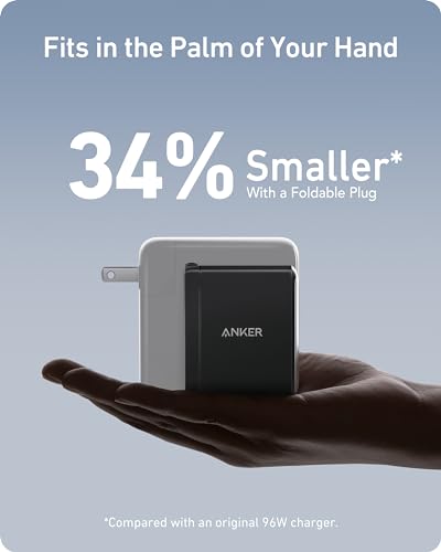 Anker Nano 100W MacBook Charger, 3-Port Fast Compact GaN USB Charger Block | With 1 Pack & 1 Cable for MacBook Pro/Air, Pixelbook, ThinkPad, Dell XPS, iPad Pro, iPhone 17 Series, Galaxy S23, and More - color: black