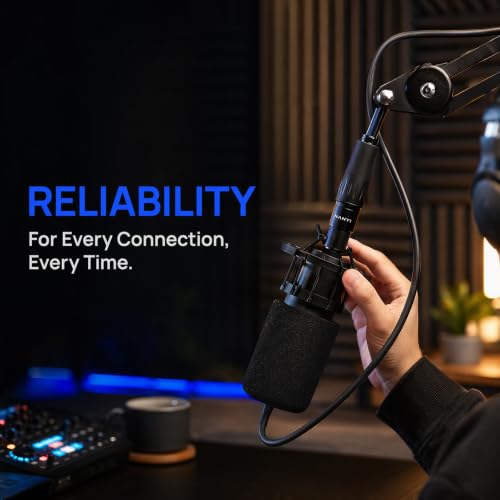NANYI XLR Male to Female Microphone Cable, 3-Pin, DMX Patch Cord, 16ft - size: XLR Male To Female-16FT