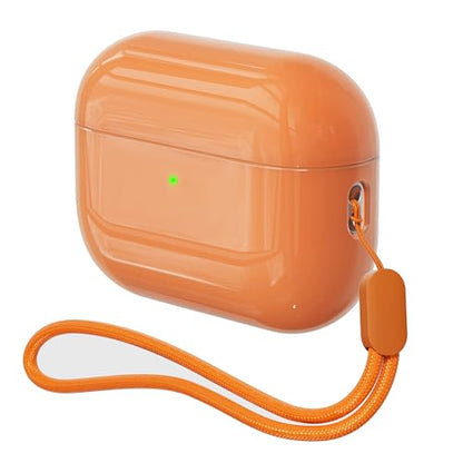 Case for AirPods Pro 3 Never-Sretch-Out DamonLight Shock-Proof Protective Semi Hard Silicone Case Compatible with Apple Airpods Pro 3rd Generation (Orange) - color: Orange