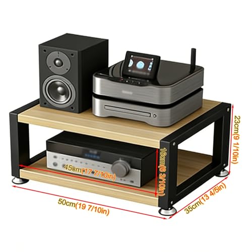 YLLFFLL Open Shelf Stereo Component Rack Stand Tabletop, 2 3 4 Tier Audio Racks and Av Media Cabinet with Footpad, Upright HiFi Cabinets and Stands Under Desk(#2,2 Layer) - color: #2, size: 2 layer