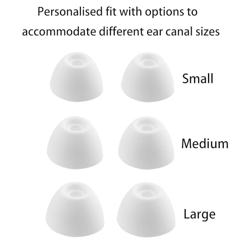 Replacement Ear Tips for Ray-con E25, Ray-con Everyday/Fitness | 9 Pairs (S/M/L, White)
