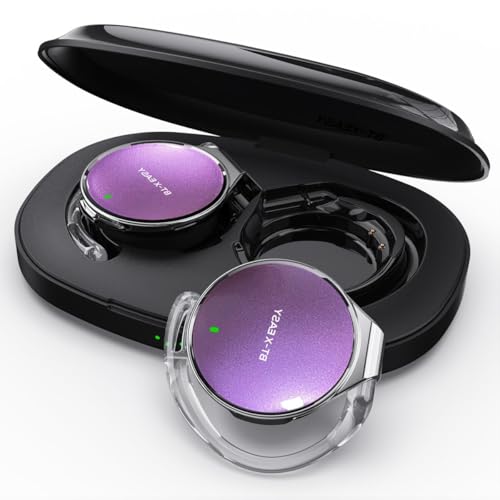 Micool Open Ear Headphones Bluetooth 5.4, Sport On Ear Headphones Wireless, Water-Drop Shaped Noise Cancelling Clip On Headset Bluetooth with Long Battery Life, Comfort Fit 4 Microphones Earphones - color: Lilac&silver&dark
