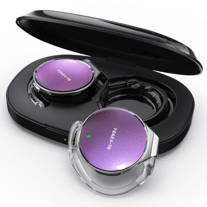 Micool Open Ear Headphones Bluetooth 5.4, Sport On Ear Headphones Wireless, Water-Drop Shaped Noise Cancelling Clip On Headset Bluetooth with Long Battery Life, Comfort Fit 4 Microphones Earphones - color: Lilac&silver&dark