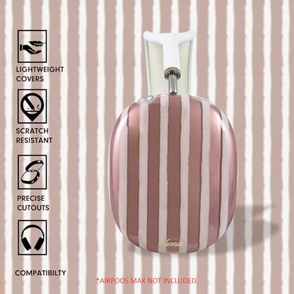 Sonix Protective Case for AirPods Max Headphones - Stylish TPU Hard Shell Ear Cup Covers | Abstract Stripe Nude - color: Abstract Stripe Nude