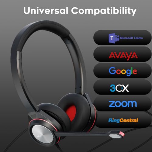 MKJ Noise Canceling USB Headset with Microphone, Wired Computer Headphone | USB-A/USB-C, Call Center & Office Headset, Plug & Play for PC/Laptop, Inline Volume Control, Compatible with Teams/Zoom/Webex