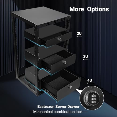 20U Server Rack w/ 2 Racks, Versatile Open Frame IT Rack | Wall-Mount AV Rack w/ Top & Bottom Panels, Hook and Loop Straps for 19" Stereo/Data/IT/Computer Equipment - size: 20U