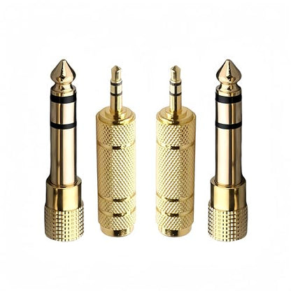Headphone Adapter 6.35mm Male to 3.5mm Female Stereo Audio Aux Adapter 3.5mm to 1/4 Adapter Headphone Jack Adapter for Guitar Amplifier, Headphone, 4 Pack