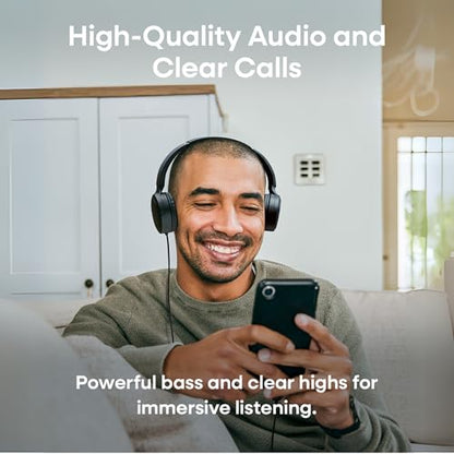 JVC USB-C Wired On-Ear Headphones with Mic – Comfortable All-Day Wear, Clear Calls, Rich Sound – Foldable & Lightweight – Tangle-Free Single-Sided Cable – Great for Gaming & Work from Home - color: Black