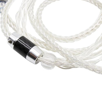 Youkamoo MMCX IEM Cable 4.4mm Balanced Silver Plated Copper Earphone Upgrade Cord Compatible with Shure SE215 SE425 UE900 Moondrop Aria Tin T2 T3 BGVP 1.2m 4ft - color: Silver