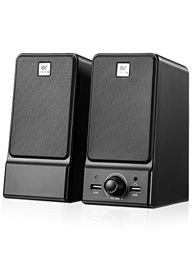 OROW USB Computer Speakers,Hi-Fi Stereo PC Speakers,16W Desktop Speaker,Built-in DSP Sound Chip, Deep Bass&Pure Vocal,Laptop Speakers with Headphone Jack(S203)