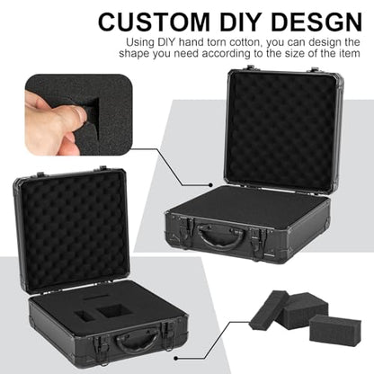 Protective Hard Case Shockproof Water-resistant with Customized DIY Foam Insert fit for Camera, tools, etc, 12.2 X 12.2 X 4.5-Inch - size: Inner：11.7''X 11.5''X 5 ''