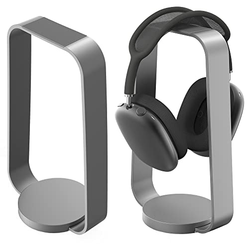 HumanCentric Aluminum Headphone Stand, Space Gray | Weighted Desk Headset Holder with Silicone Pad, Compatible with Most Headphone Sizes & Brands
