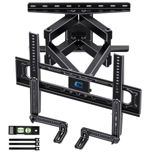 HOME VISION Full Motion TV Mount Soundbar Bundle for 26-70" TVs, 132 lbs | ±60° Swivel & Tilt, 6 Articulating Arms, Soundbar Moves with TV, Fits 8"/12"/16" Studs, Max VESA 400x400 - size: 26-70" FM w/5745