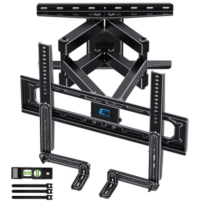 HOME VISION Full Motion TV Mount Soundbar Bundle for 26-70" TVs, 132 lbs | ±60° Swivel & Tilt, 6 Articulating Arms, Soundbar Moves with TV, Fits 8"/12"/16" Studs, Max VESA 400x400 - size: 26-70" FM w/5745