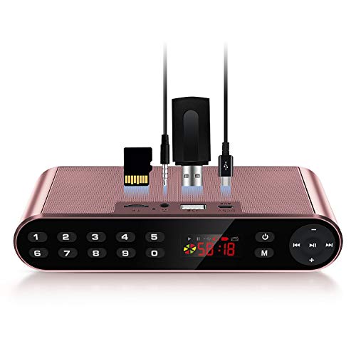 Antimi Bluetooth Speaker,FM Radio Player,MP3 Player Stereo Portable Wireless Speaker Drivers with HD Sound, Built-in Microphone, High Definition Audio and Enhanced Bass(Black) (Pink) - color: Pink