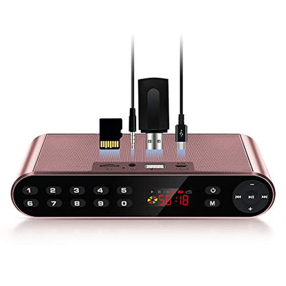 Antimi Bluetooth Speaker,FM Radio Player,MP3 Player Stereo Portable Wireless Speaker Drivers with HD Sound, Built-in Microphone, High Definition Audio and Enhanced Bass(Black) (Pink) - color: Pink