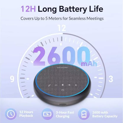 FreeChat Conference Speakerphone, 3 AI Mics 360 Voice Pickup | Smart Noise Cancelling, Portable Speaker for Video Calls, Home Office & Small Team Meetings - color: FreeChat 101(3 Mics)