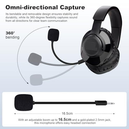Toxaoii Replacement Microphone Compatible with JBL Quantum 100/350/100P/100X/360P Gaming Headset 2.5mm Detachable 100 Boom Microphone Piece Noise Cancelling with Foam for PC, Xbox One, PS4, PS5