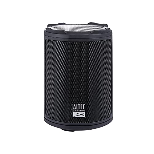 Altec Lansing - HydraMotion Wireless Bluetooth Speaker with 360 Degree Sound, Portable IP67 Waterproof for Outdoors, Shockproof, Snowproof, Everything Proof, 12 Hour Playtime (Black) - color: Black