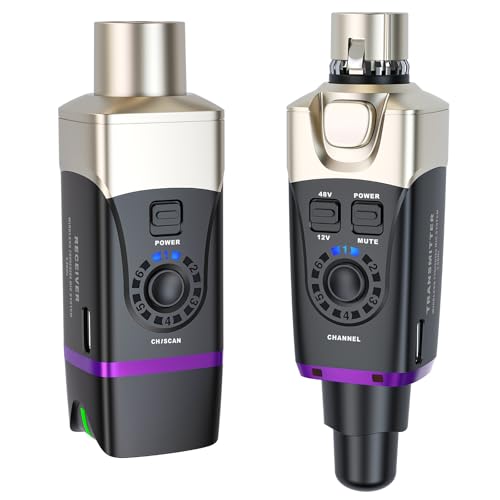 Xvive U35C Wireless Microphone System 5.8GHz Wireless XLR Transmitter and Receiver for Condenser Microphone, Audio Mixer, PA System, Channel Scan Mode - color: U35C