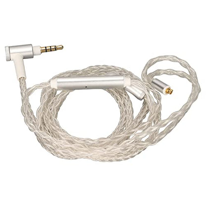120cm Silver Plated 8 Core 3.5MM MMCX Earphone Cable with Microphone for Shure SE846 SE535 SE215 SE315 SE425, MAGAOSI K5 LZ A5 and Other Headphones