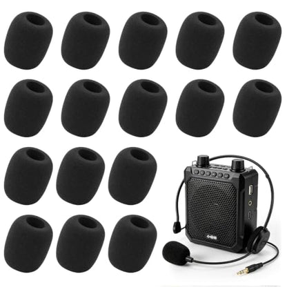 16Pcs Microphone Covers, Black Noise-Prevent Microphones Windscreen