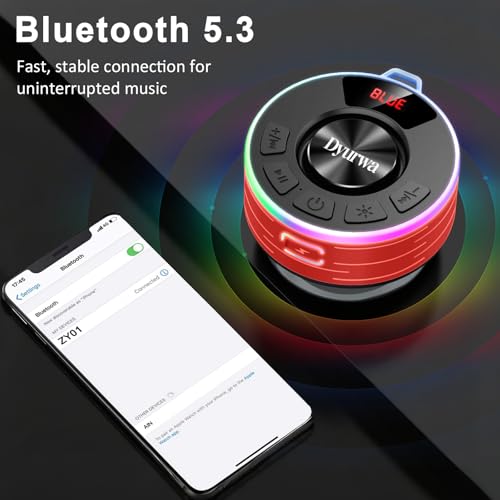 Shower Bluetooth Speaker, Portable Shower Speaker - color: B-Red