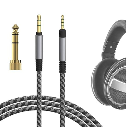 GEEKRIA Audio Cable Compatible with Sennheiser HD 620S/599/599SE/598/598SE/598SR/560S/400PRO/579/569/550/505, 3.5mm to 2.5mm Braided Nylon Replacement Cord (10ft / 3m)