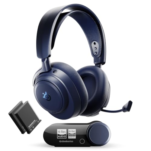 SteelSeries Arctis Nova Pro Omni - Hi-Res Wireless Gaming Headset, 96kHz/24bit, ANC, ClearCast Pro Mic, AI Noise Rejection, Mobile App, Mix 2.4GHz + BT, OmniPlay PC+PlayStation+Xbox - Midnight Blue - color: Midnight Blue