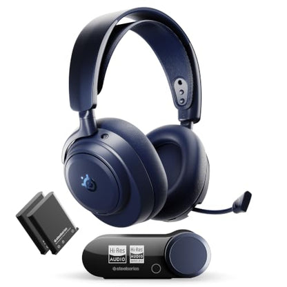SteelSeries Arctis Nova Pro Omni - Hi-Res Wireless Gaming Headset, 96kHz/24bit, ANC, ClearCast Pro Mic, AI Noise Rejection, Mobile App, Mix 2.4GHz + BT, OmniPlay PC+PlayStation+Xbox - Midnight Blue - color: Midnight Blue