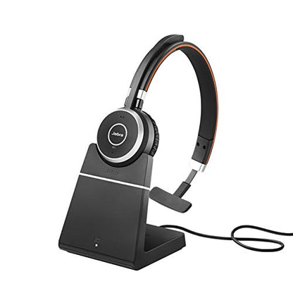 Jabra Evolve 65 SE Link380a UC Mono Stand- Bluetooth Headset with Noise-Cancelling Microphone, Long-Lasting Battery and Dual Connectivity - Works with All Other Platforms - Black - size: UC, style: Mono with Stand