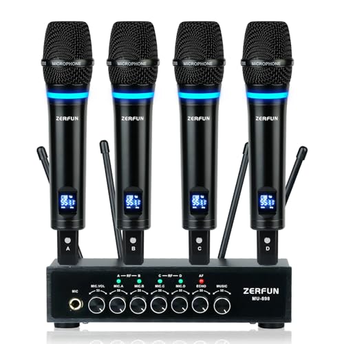Pro Rechargeable Wireless Microphone System 4 Channel (MU-898)